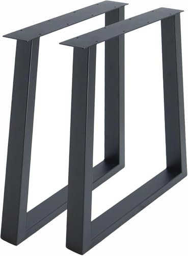 Homtone 2er-Set Schwerlast Metall Tischbeine, Industrielle Stahl Bankbeine Tischfüße für DIY Couchtisch, Sitzbank, Esstisch, Schreibtisch, Schwarz (H71xW45cm-Trapezoid)