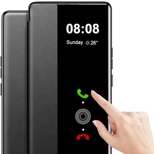 Handyhülle für Samsung Galaxy S9 Hülle Clear View [Touchscreen View] für Samsung S9 5G Hülle Weiche View Flip Leder Stoßfest Schutzhülle Case