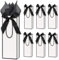 6 Pack Wine Gift Bags with Tissue Paper Wine Bottle Paper Bags with Bow Ribbon for Wedding Birthday Christmas Retirement Party Supplies (Black and White)