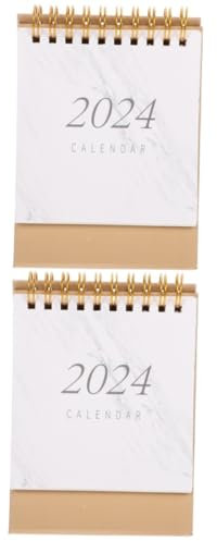 Operitacx 2stücke Household Calendar Großer Dekorativer Tischkalender Im Marmor-design Für Büro Und Zuhause Zur Planung Von Terminen Geburtstagen Und Erinnerungen