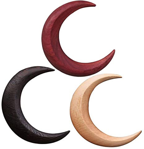 Beatifufu 3piezas Horquillas De Madera Forma De Luna Para Sujetar Coletas Para Mujeres Accesorios De Peinado Diseño Creativo y Estilo Único Para Fiestas y Uso Diario