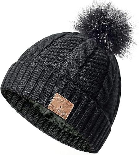 CCHKFEI Bluetooth Beanie Mütze Damen, Waschbare Freizeit Bluetooth Baggy Hats Kopfhörer mit Akustischem Stereolautsprecher und Freisprecher-Telefonbeantwortung, Lustige Kleine Geschenke für Frauen.