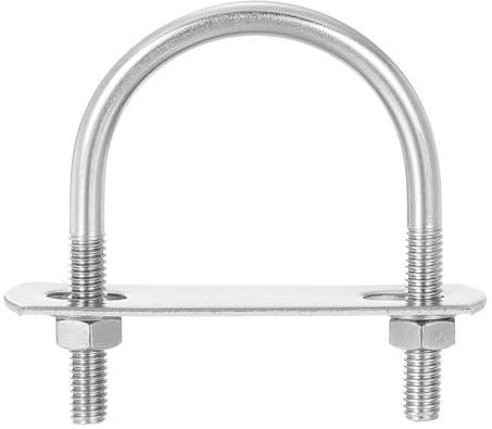 QUARKZMAN 4 Set U Schrauben M6 x 42mm ID x 62mm Länge Runde U Bügelschraube Edelstahl 304 Klammer Schellen U-Bolzen mit Gewinde Muttern Rahmenplatte Unterlegscheibe für Rohr Befestigung