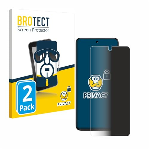 BROTECT Láminas de Privacidad para Motorola Moto G82 5G | 2 Unidades Anti-Spy Protección Pantalla Made in Germany Anti-Espía Privacy Película Protección
