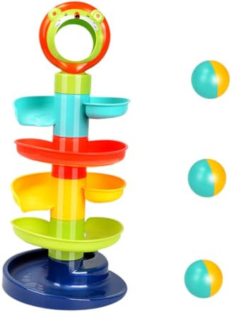 HAWILLOSCH Torre Giratoria Colorida para Bebés Juguete Deslizante Educativo Juguete De Torre para Divertir Interiores