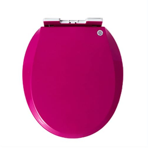 Giural Runder WC Sitz Mit Absenkautomatik, Toilettendeckel O Form, Klobrille Aus PP Klodeckel Mit Absenkautomatik, Quick Release, Klobrille WC Deckel Farbiger 360 * 410Mm,Lila