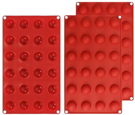 Mini 24-Cavity Semi Sphere Silicone Moulds, 3 Packs Baking Mold for Crafting Chocolate, Cakes, Jelly, Dome Mousse and More
