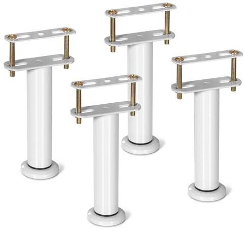 KOVNISE Verstellbare Bettstützbeine, Ersatz mit Verbindungslaschen, für Bettgestell/Bett-Mittellatten/Möbel, robuste Metall-Lattenrost-Stützbeine (weiß-180mm-320mm)