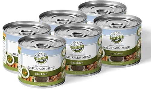 Bellfor Hypoallergenes Hundefutter Nass mit Insekten - Naturfarm-Menü - 6x200 g. Monoprotein Hundefutter für Allergiker, ohne Getreide & Kartoffeln – für kleine Hunde, sensitiv & nachhaltig.