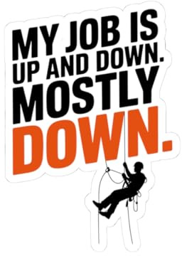 Rope Access Technician Aufkleber – Up & Down Vinyl-Aufkleber für Kletterer und Retter (10,2 x 10,2 cm)