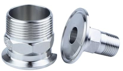DN10 x Ferrule 25,4 304 Edelstahl Tri Clamp Hexagon BSPT Außengewinde Ferrule Rohr Fitting