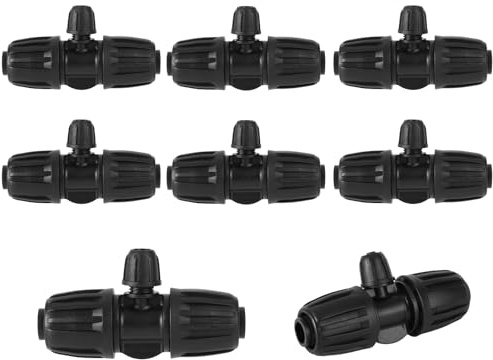 8pz Raccordi per Irrigazione Goccia da 1/2'' a 1/4'', Raccordi T Innesto Rapido di Alta Qualità Irrigazione Goccia da 1/2'' a 1/4'' Connettori T Innesto Rapido con Bloccaggio per Patio Prato