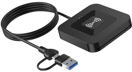 Elnwnnkc Tragbarer USB 2.0 IC Kartenleser für Steuerberichterstattung & Computer, Notebook Zubehör Werkzeug Tragbarer IC Kartenleser mit und