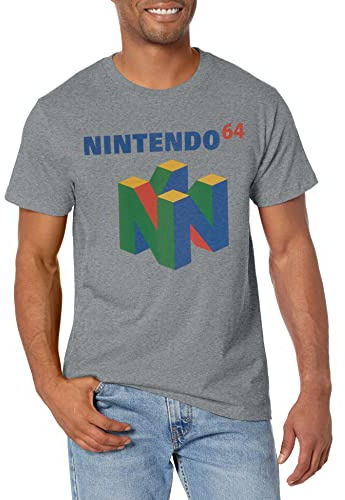 Nintendo Men's N64 Logo Short Sleeve T-Shirt, Black