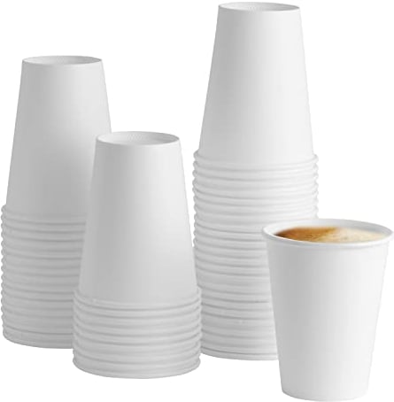 GUSTO [16 oz. - 470 ml - 100 Stück Weiße Papierbecher, für Kaffee- und Teetassen - Formerly Comfy Package