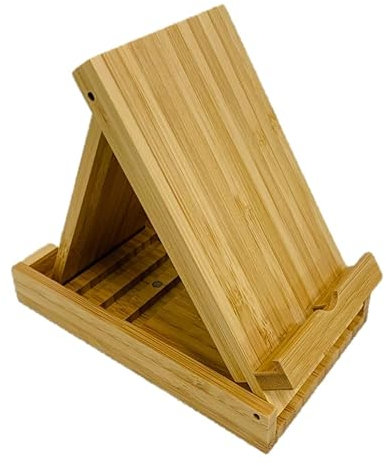 Yisen Wood Phone Holder Stand, Bamboo Foldable Universal Multi-Angle Stand Holder, Pocket Desktop Holder Stand for cell phone and Tablet