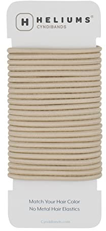 Cyndibands 4mm Élastiques Cheveux - Blond Clair - 4,5cm, Couleur pour Queue de Cheval, Lot de 24 Pièces