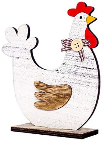 Tubayia Rustikale Holz Henne Dekofigur Osterdeko Figur Ostern Dekoration Ornament