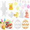 Kesote 4x Stanzschablonen Ostern Stanzformen Metall Prägeschablonen Schneiden Schablonen Stanzmaschine für DIY Papier Karten Fotoalbum (Osterhasen + Ostereier + Box + Küken)