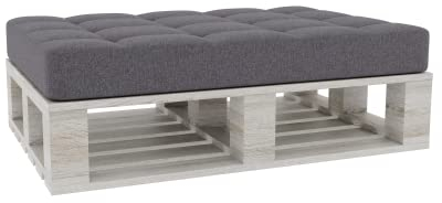 Gutekissen® Palettenkissen Gesteppte Kissen mit Knöpfen, Palettenauflagen Sitzkissen Rückenlehne Gesteppt PFG (Sitzkissen 120x80, Dunkelgrau)