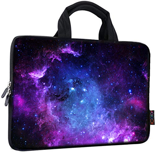 icolor 9.7 10 10.1 10.2 inch Neoprene Tablet Bag Sleeve Carring Case Cover with Handle for 9.7 to 10.2 Inch Laptops Notebook ebooks Kids Tablet Sleeve Bag Case Blue Galaxy