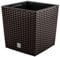 Blumentopf RATTO Rattan-Optik Low Kunststoff Topf Blumenkübel inkl. Einsatz Übertopf Umbra 17x17cm