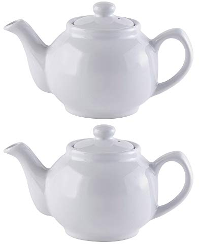 Price & Kensington Traditional Ceramic Tea Serving Teapot 2 Cup White (Pack of 2)