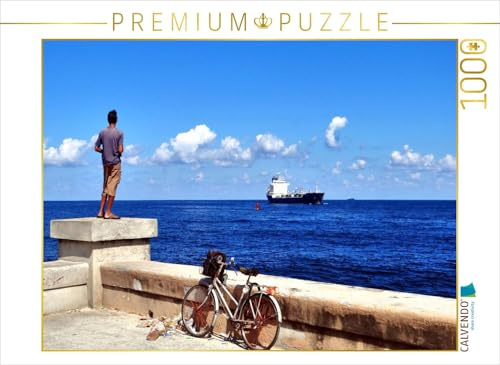 CALVENDO Puzzle Das Frachtschiff MIRABEAU an der Hafeneinfahrt von Havanna | 1000 Teile Lege-Größe 64 x 48 cm Foto-Puzzle für glückliche Stunden