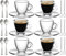BOHEM'S Lot de 6 tasses à expresso en verre transparent de 90,7 g avec mini cuillères en acier inoxydable