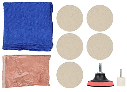 Glaspolierset, 100 g Ceroxid-Polierpulver-Kit für Klingenschäden, Kratzer, Wasserablagerungen