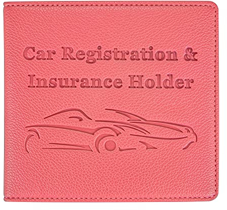 New Fashion Kingdom Autoschein und Versicherungshalter, Premium PU Leder Fahrzeug Handschuhfach Auto Organizer Männer Frauen Brieftasche Zubehör Fall für Ausweis, Führerschein, Schlüssel Kontakt