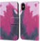 Flip phone case for Iphone XS MAX PU Leather Wallet Card Slots Flip Case Watercolor Gradient Ramp Graffiti Art Printing with Stand Function Magnetic Protective Cover