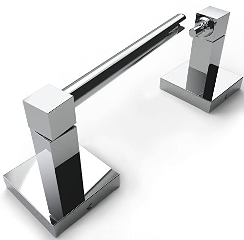 Ruacq Porte-Papier Toilette chromé à Double Poteau pivotant carré Porte-Rouleau de Papier Toilette Support de Papier Toilette Support en Acier Inoxydable et Alliage de Zinc Moderne Mural