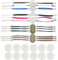 DUGYIRS Armband Lünette die Einstellungen-12 Stück Lederarmband Leere Rundes Tablett Armreifen mit 20mm Klarglas Cabochons für Damen und Herren Schmuckherstellung