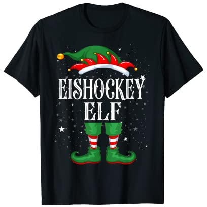 Eishockey Elf Outfit Weihnachten Familie Elf Christmas T-Shirt