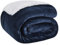 BEDSURE Kuscheldecke - Warm Sherpa Wolldecke & Sofadecke, Flauschig Sofaüberwurf Decke, Dicke Couchdecke, Fleecedecke, Flauschige Wohndecke für Couch, Marine Blau, 130x150 cm