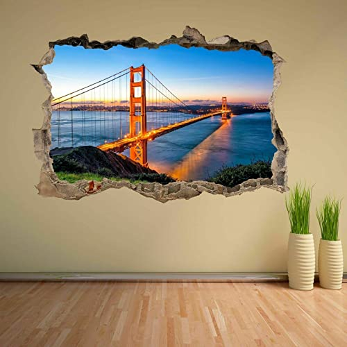 Golden Gate Bridge San Francisco Wandaufkleber Wandtattoo Home Office Decor