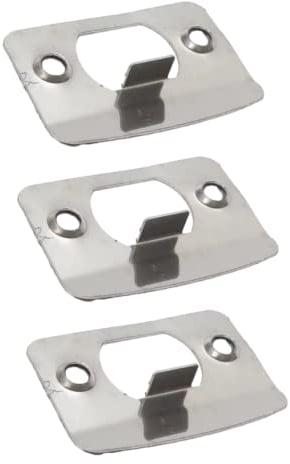 3 Pcs Door Strike Plate Stainless Steel Door Latch Strike Plate D Shaped Latch Plate Door Striker Keep Plate for Mortice Door Latch