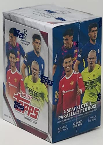 Topps Uefa Champions League Kollektion 2021–22, Fußball-Blaster-Box, 7er-Pack