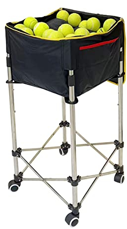Glemall Tennisball Hopper Basket Abnehmbar Wasserdicht Tennisball Saver Bag Cart mit Rollen Halten bis zu 160 Bälle für Tennisball Sammler