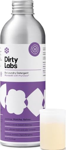 Dirty Labs Murasaki-doft, flytande biologiskt enzymtvättmedel, 32 tvättlaster, högkoncentrerad, hög effektivitet och standardtvätt, giftfri, biologiskt nedbrytbar, fläck- och luktborttagning
