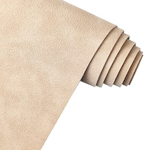 XHT Weiches mattiertes Kunstleder, matt weiches Wildleder, für Rucksäcke, Handtaschen, Näharbeiten, Beige 30 x 135 cm