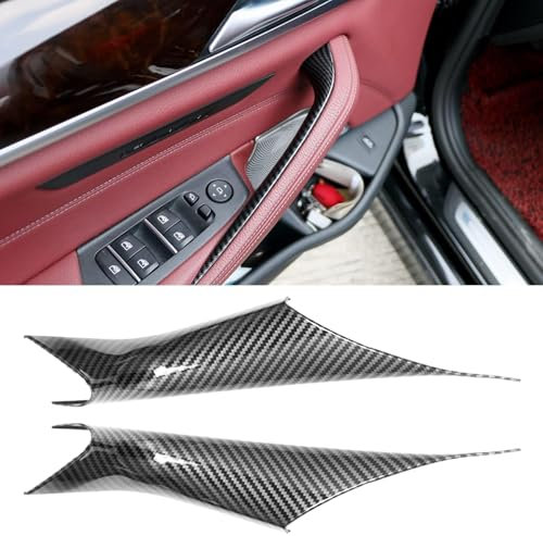 TTCR-II 2PCS Door Handle Covers Compatible with 5 Series G30 G31 2016-2022,Driver Side and Front Row Passenger Door Pull Handle Covers 518d,520d,520i,525d,530d,530e,530i,540i (Carbon Fiber)