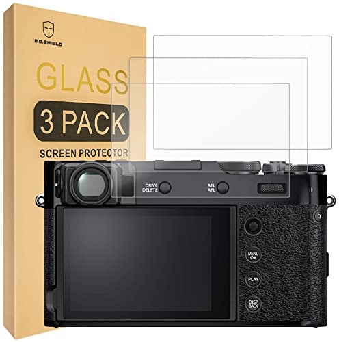 Mr.Shield Verre Trempé compatible avec Fujifilm X100VI X100V X-T4 X-E4 Camera [Lot de 3] Film Protecteur d'écran Vitre Protecteur 9H Dureté