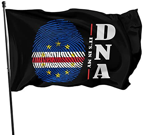 Yard-Flaggen Es Ist In Meiner Dna-Flagge Von Kap Verde 90X150Cm Outdoor Flagge Verblassen Beständig Außenbanner Perfekte Feiertage Flags Décor Für Porch Veranda Festival
