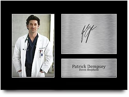 HWC Trading A4 Patrick Dempsey Grey's Anatomy Derek Shepherd Geschenke Gedrucktes Signiertes Autogramm Foto für Fans von Fernsehshows - A4