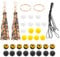 Veciado 36 PCS Silicone Beads for Keychain Making Kit 15mm Beads Bulk Sunflower with Tassel for Keychain Bracelet Making DIY Keyring Supplies Adult Kids Jewellery Making Kit