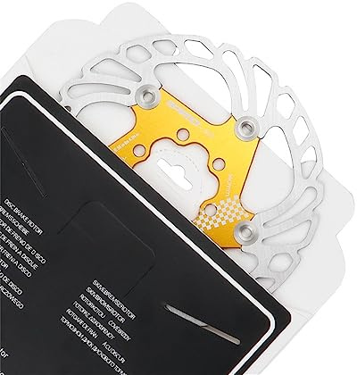 Bicycle brake disc 140mm 160mm 180mm 203mm rotor MTB road bike fold bike cool disc float rotor cable pull and hydraulic disc brake (gold, 140mm)