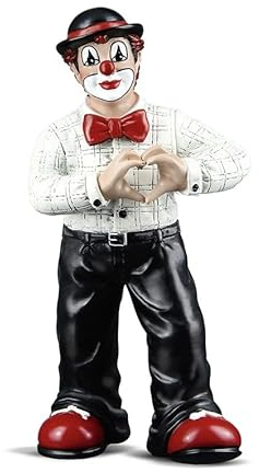 GILDE Gildeclown Deko Figur Clown von Herzen - Kunstharz Mehrfarbig - Geschenk Dekoration Sammlerfigur Höhe 14 cm