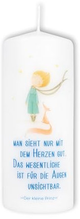 Spruchkerze Man sieht nur mit dem Herzen gut 15x6cm